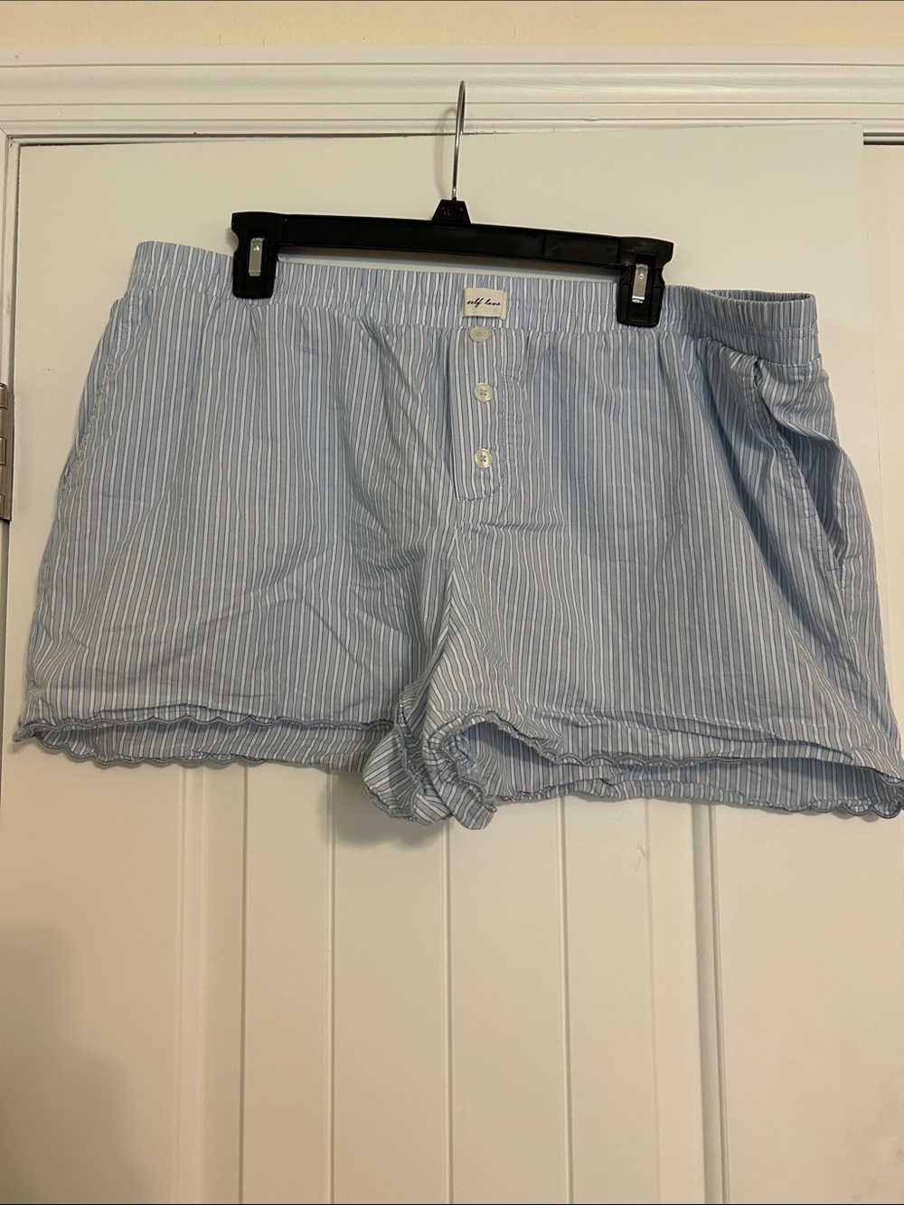 wild fable Blue & White Pinstripe Lounge Shorts